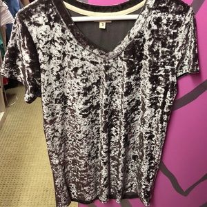 dark grey crushed velvet top